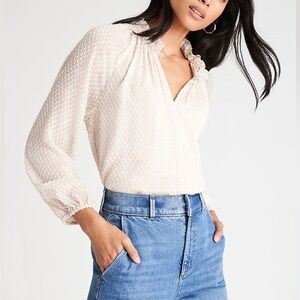 Ann Taylor Petite Clip Shirred Raglan Sleeve Top